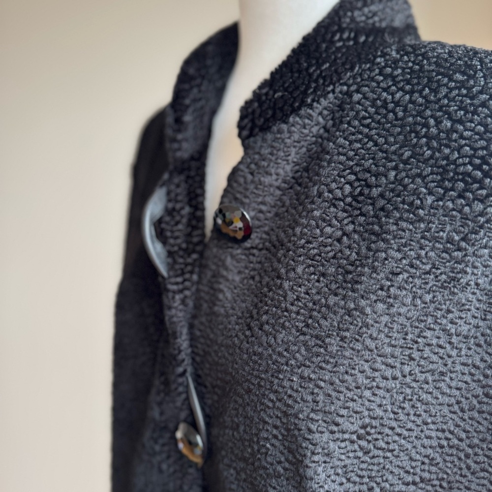 Caroline Rose Abstract Button Black Jacket Size M - Picture 6 of 7